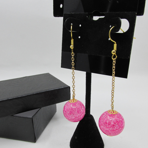 MariMeg Curio Closet Jewelry - 1/23 HOST PICK 🎉18K GP Pink Glass Ball Earrings